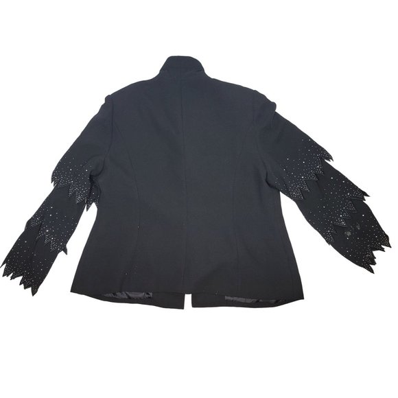 Promise New York vintage black witchy sparkle rhinestone rocker blazer jacket 20 - Picture 5 of 14